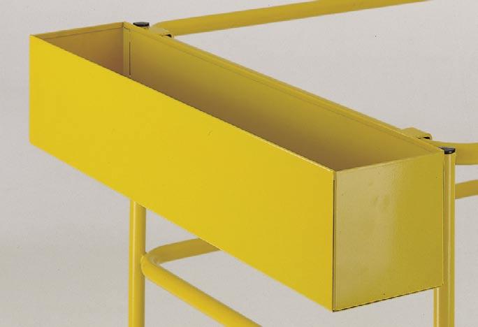Finish: Yellow epoxy. Capacity: Platform Width x Length: Handrail height: Total height : O/all width: (not including screw jacks) O/all depth: Gate width : Weight (approx.