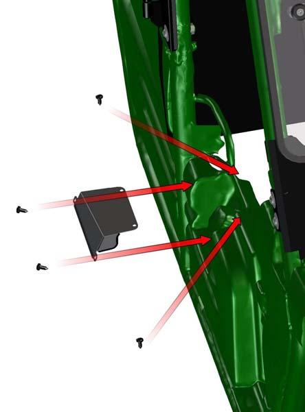 2 Transfer the hole locations in the fuel filler cover onto the UTV plastic cover and drill