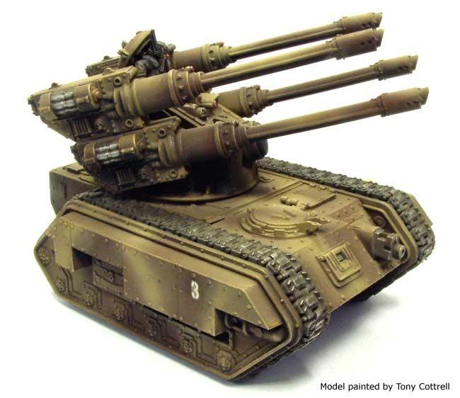 Hydra Flak Tank 200 points Slow Speed: Combat Speed: 2 Fast Speed: 20 Strength: 8, d2 Damage, 5 Save (Armour Penetration d+d2+8) 5 Driver, Gunner, Loader, Commander, Commsoperator Two turret mounted