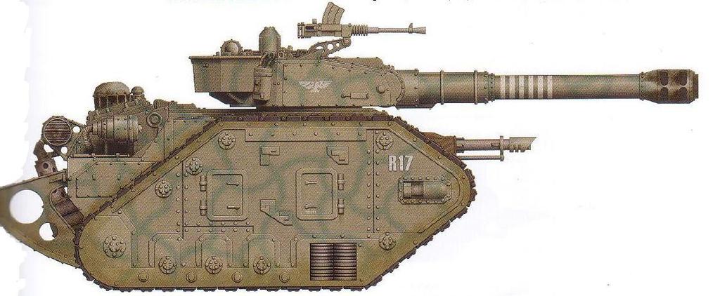 Leman Russ Vanquisher 43 points + weapons Slow Speed: 5 Combat Speed: 0 Fast Speed: 20 Strength: 8, d2 Damage, 5 Save (Armour Penetration d+d2+8) Imperial Guard Driver 2 4 Imperial Guard Gunners One