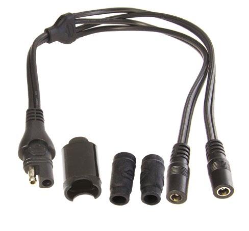 x5 Y-SPLITTER (SAE & DC 2.5mm) DC axial : Ø 5.5mm outer diameter, Ø 2.5mm pin, typically used in heated clothing / apparel.