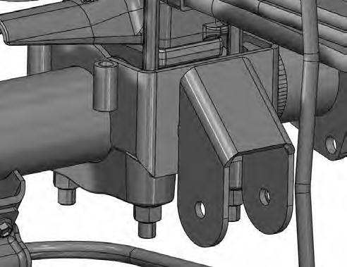 The axle mount will be mounted in front of the leaf spring perch, with the mount facing towards the front of the vehicle.