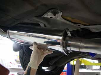 Do not tighten the muffler brackets all the way yet, we ll leave them loose until we make our final adjustments