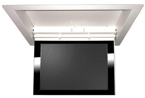 Unscrew (E) the white closing plate fastening the TV in the lift by loosening screws (F). 4. Close the lift and unplug it. 2. INSTALLATION and ADJUSTMENTS: A. 1.