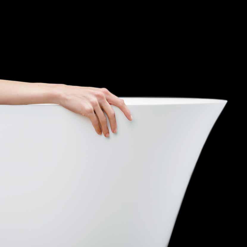 MADE TO BE TOUCHED Xonyx baths are machined to achieve an extraordinary silky smooth surface, making the material