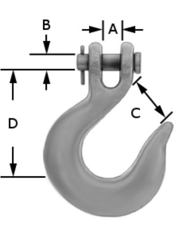 'Black Pin' -Alloy Clevis Slip Hooks For use with Grade 70 or lower grade chains only. Gold chromate body with 'black pin'.