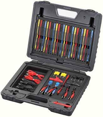 Comprehensive set tests, isolates and evaluates automotive electrical circuits Set includes numerous direct fit terminal connectors, additional probes, alligator clips, potentiometer, LED indicators