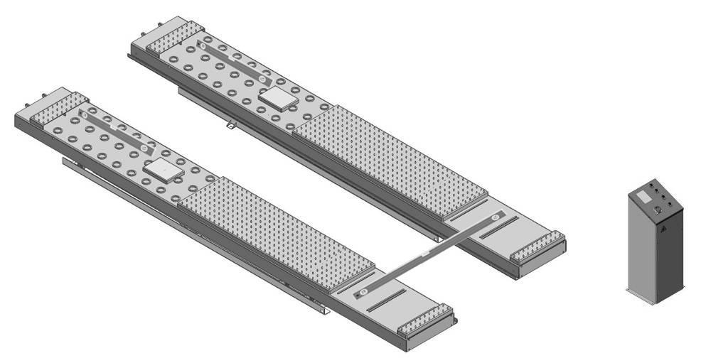 1000m E. Level two platforms and install anchor bolts. 1. Check by level bar, adjust the down leveling bolts(see fig.