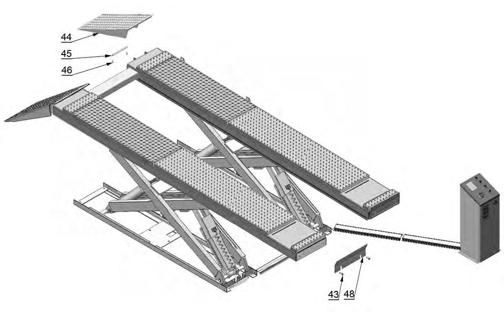 1.3 Illustration of scissors lift 30-SS1203A on surface installation (See Fig.6). Fig. 6 2.
