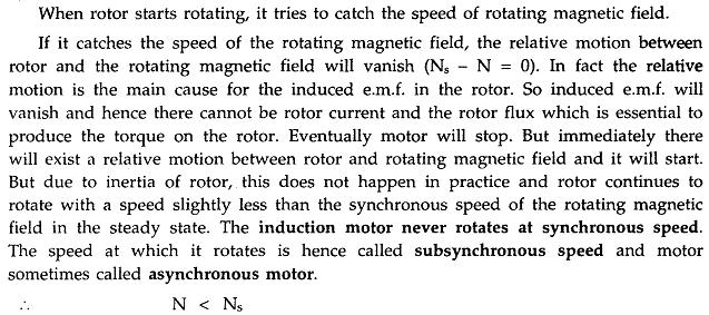 Note Relation between torque and rotor power