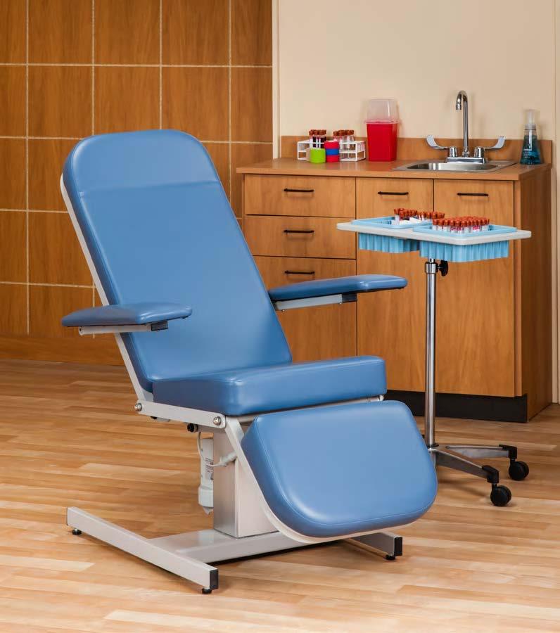RECLINER SERIES, BLOOD DRAWING CHAIRS Optimal height and the correct position of the patient are easy with Clinton s Recliner Series, Blood Drawing Chair.