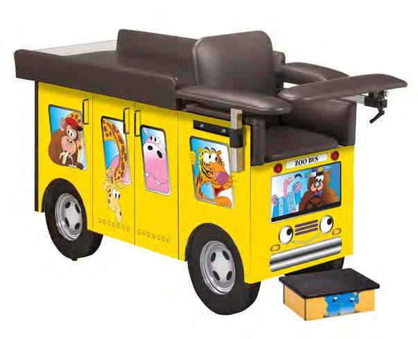 PEDIATRIC/INFANT SERIES, BLOOD DRAWING STATIONS There is nothing like a big yellow zoo bus filled with animal friends, or a friendly fire truck "manned" by smiling Dalmatians to reduce anxiety and