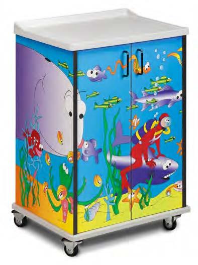 PEDIATRIC SERIES, MOBILE CABINETS Clinton Kids Imagination Series graphics are featured on two convenient, mobile phlebotomy cabinets.