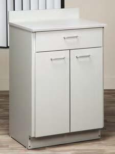 CLINTONCLEAN TREATMENT CABINETS CABINET OPTIONS ClintonClean Treatment Cabinet with 2 Doors & 1 Drawer 1 adjustable shelf Smooth-glide, Euro-style drawer with metal sides that hold up to 75 lbs.