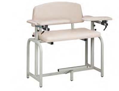 62 cm 66 cm height range Lab X Series, Extra-Wide & Extra-Tall, Blood Drawing Chair with Padded Arms Padded and backrest Dual, padded flip and armrests Extra height reduces bending for