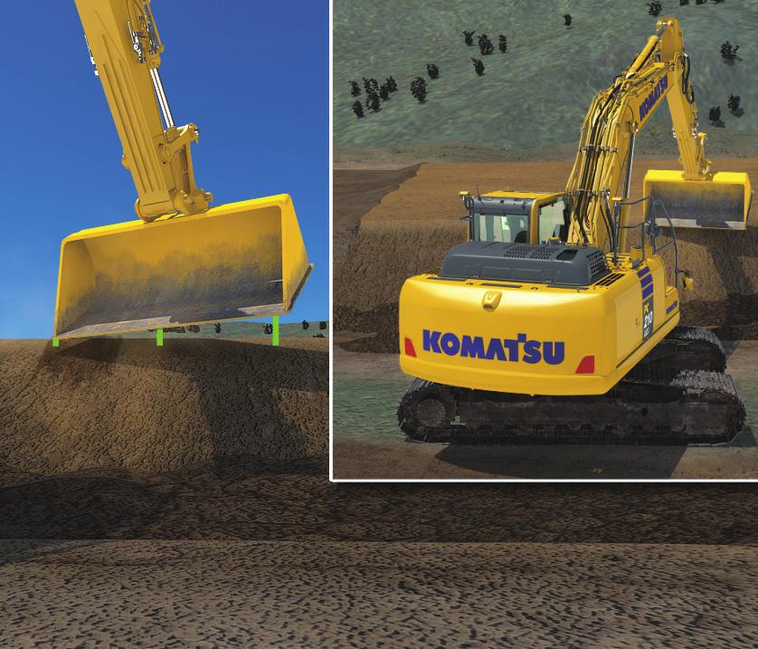 Operators can focus on moving material efficiently, without having to worry about digging too deep or damaging the target surface delivering over 60% improvement in work efficiency compared with