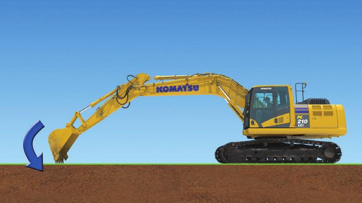 Komatsu s imc excavator enables operators to achieve optimum speed to final grade accuracy with minimal inputs, while eliminating the need for manual grade checking.