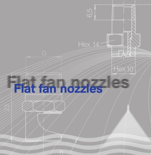 Fat fan nozzes et ceaning Coating Steam ceaning Degreasing igh pressure ceaning Grave washing Cooing Surface treatment