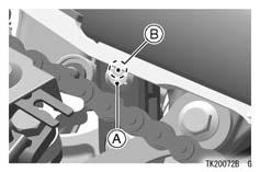 MAINTENANCE AND ADJUSTMENT 119 Rebound Damping Adjustment To adjust shock rebound damping, turn the rebound damping adjuster on the rear shock absorber lower end with the blade of a screwdriver until