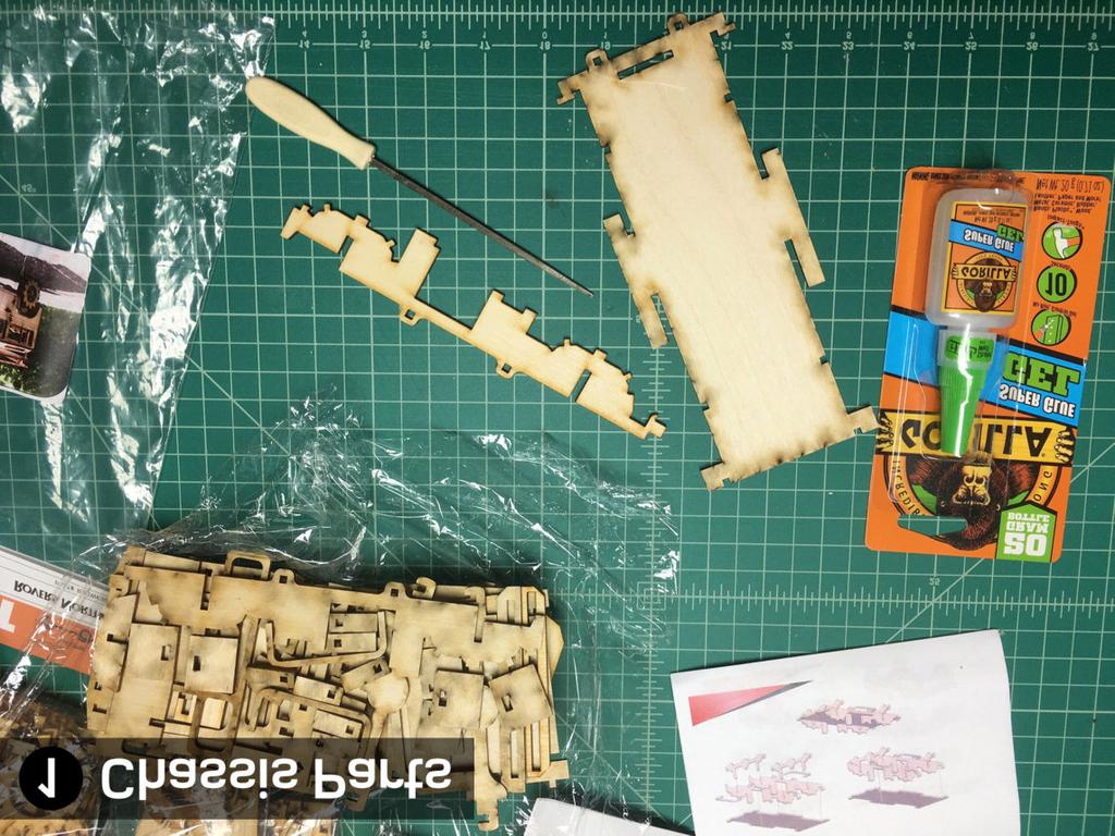 Front Chassis Sides x2 Chassis Base x1 Front Introduction Welcome to the build guide for our wood model kits.