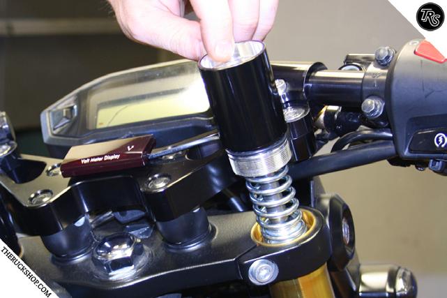 .. make sure that the lower spring seat fits into the top of the fork shaft.
