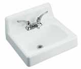 Fixtures Lavatories - Wall Mount Greenwich Wall Mount Overall: 203/4" x 181/4" Bowl: 15" x 10" Overall Depth: 73/4" Water Depth: 31/4" For wall hanger (included) or concealed arm carrier (by others)