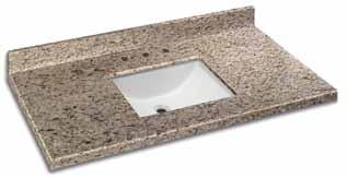 00 Faucet Not Giallo Ornamental Granite Vanity Top Natural Granite Granite vanity top with attached undermount trough bowl Pre-drilled for 8" centers Backsplash Matching Sidesplash Sold Separately