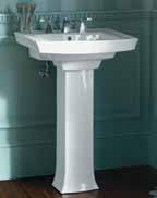 Lavatories - Pedestal Maxwell Overall: 251/2" x 201/2" x 34" Bowl: 201/2" x 133/4" Bowl Depth: 7" Concealed front overflow 8" Centers Anatole Overall: 213/4" x 181/4" x 317/8" Bowl: 20" x 11" Overall