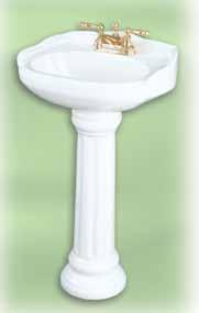 Lavatories - Pedestal Prairie Flowers Overall: 213/4" x 181/4" x 317/8" Bowl: 20" x 11" Overall Depth: 81/2", Water Depth: 65/8" Design on Biscuit background Ships as K-14266-WF basin & K-14267-WF