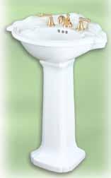 Lavatories - Pedestal Barrymore Petite Overall: 22" x 151/4" x 371/8"H Bowl: 151/2" x 9" Bowl Depth: 53/4" With Mounting