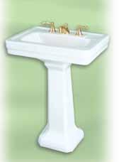 Lavatories - Pedestal Old Antea Grande Fireclay China Overall: 413/4" x 231/2" x 361/4"H Bowl: 21" x 131/4" With Mounting Hardware Palermo Overall: 341/2" x 191/4" x 351/4"H Bowl: 20" x 121/2" With