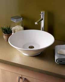 Lavatories - Above Counter Celerity Above Counter Vessel Above Counter Overall: 17" Diameter Overall Depth: 4" Above Counter Lavatories Bone Color Linen Premium Black Some fixtures are not