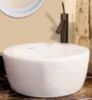 00 1418 Round Vessel Above Counter Overall: 171/2" Diameter Bowl Depth: 53/4" Overall Height: 77/8" Optional 9295 Grid Drain or 9297 Push Button Umbrella Drain & 9100