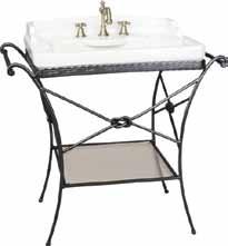 Lavatories Console Granada Lavatory Stand With Neo-Venetian Petite Lav Wrought Iron/ Overall: 333/4" x 181/4" x 371/2"H Bowl: 18" x 95/8" Bowl Depth: 71/4" With Mounting Hardware