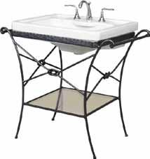 00 Granada Lavatory Stand With Richmond Grande Lav Wrought Iron/ Overall: 371/2" x 211/2" x 341/2"H Bowl: 211/4" x 12" Bowl Depth: 71/2" Holes: 8" c-c With Mounting Hardware with