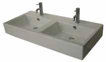 Fixtures Lavatories - Above Counter Fuori Box Above Counter Overall: 421/2" x 193/4" Overall Depth: 57/8" Mounting hardware not included 2 Single Faucet Holes ` Faucets, Drains & Overflow Covers Not