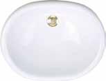 Round Lavatory Self-Rimming Vikrell Overall: 19" x 19" x 75/8" Bowl: 141/2" x 121/2 Water Depth: 47/8" Shown in Biscuit Antigua Petite Self-Rimming Overall: 173/4" x 14" Bowl: 153/4" x 12" Overall
