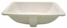 Fixtures Lavatories - Undermount 1000TU Frosted Glass Lavatory Undermount Tempered Glass Overall: 171/2" Diameter Overall Depth: 6" Bowl Depth: 51/2" Includes