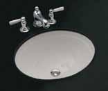 70 Caxton Undermount Overall: 17" x 14" Bowl: 15" x 12" Overall Depth: 71/2" Water Depth: 4" Includes K-52047 Clamp Assembly Please see Kohler color chart at end of catalog Caxton Undermount Overall: