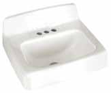 00 Faucet Not Faucet Not Mini Nova Wall Mount Fireclay Overall: 127/8" x 127/8" Depth: 6" Sloping front Chip and stain resistant HD S/O SKU: 609-909 Model No. Holes White 4L-531WH 1-Hole on Left 206.
