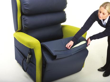 The position of each back cushion can be adapted with blockers to adjust the shape and support for the specific needs of each user. Blockers are provided as standard.