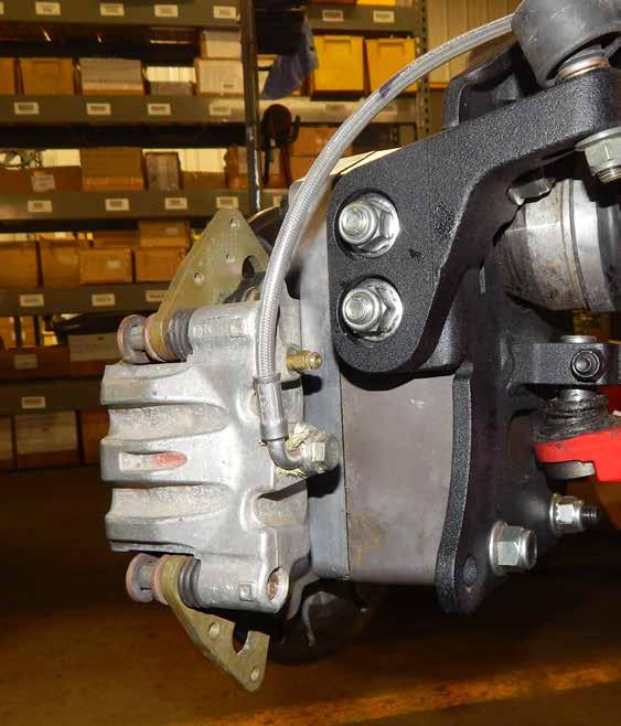 - Install supplied Brake Lines: 57 Lg. to Passenger Side and 50 to Driver Side.