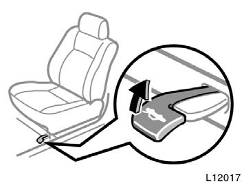Lock release lever Luggage security system Hood To open the trunk lid from the driver s seat, pull up on the