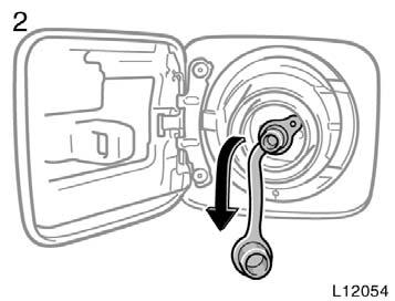 Refueling method (high speed refueling) This indicates that the refueling plug door is on the left side of your vehicle. There are two ways of natural gas refueling: high and low speed.