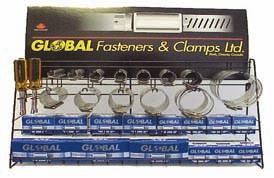 CLAMPS HEAVY DUTY BOLT CLAMPS T-BOLT HOSE CLAMPS GLOBAL GS SERIES GLOBAL GS 300 SS SERIES 430 Stainless Steel band with bevelled edge Zink Plated Bolt also represents range in millimeters All