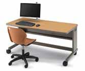 It features a generous workspace, maximum stability, great ingress/egress, and an integrated modesty panel and wireway.