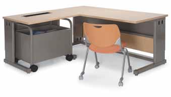 It features a generous workspace enhanced by its shape, maximum stability, great ingress/egress, and an integrated modesty panel and wireway.  Edge Choice 2 not available.