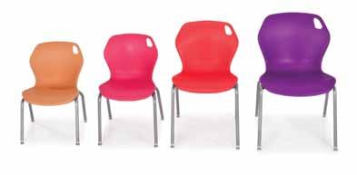 Top is available in 3 /4 3mm T-Mold edge or 3 /4 Bullet T-Mold edge (standard) thickness. Chair shell available in 17 colors. Tablet in 10 standard laminate colors and 20 edge colors. Frame in Chrome.