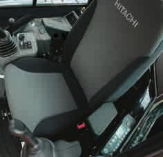 A seat belt, pilot control shut-off lever, swing parking brake and travel parking brake are all standard.