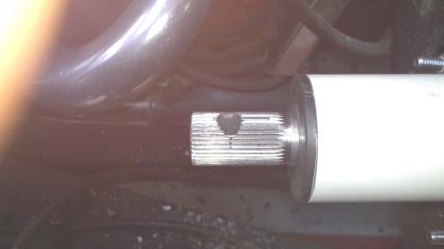 With column in correct location in vehicle, tighten the upper clamp bolts and the supplied tube clamp on the inner
